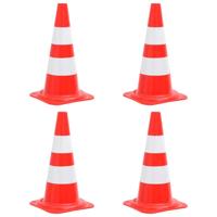 Verkeerskegels 4 st reflecterend 50 cm rood en wit - thumbnail