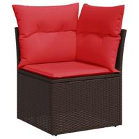 6-delige Loungeset met kussens poly rattan acacia bruin - thumbnail