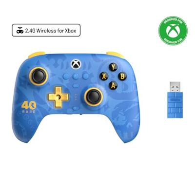 8BitDo ultimate 3-mode controller for xbox - rare 40th anniversary edition (blauw/goud, xbox series x|s, xbox one, pc, bluetooth / usb-c / 2.4 ghz )