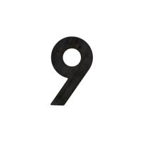 HDD Pro Huisnummer Plat Klein Zelfklevend 9 Zwart Structuur UV - thumbnail