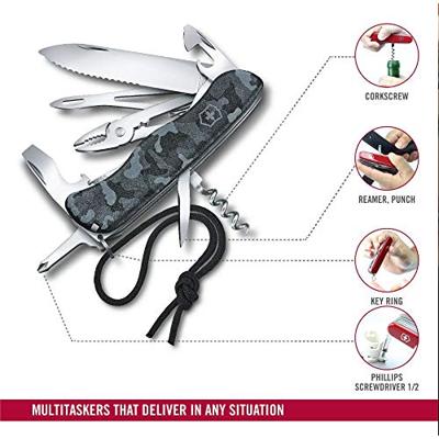 Victorinox Skipper W 0.8593.W942 Zwitsers zakmes Aantal functies 18 Zwart, Camouflage