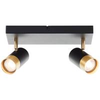 Brilliant 2-lichts opbouwspotVigolo zwart met goud - G03413/86 - thumbnail
