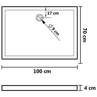 VidaXL Douchebak rechthoekig 70x100 cm abs wit
