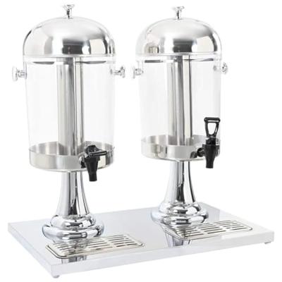 Dubbele sapdispenser roestvrij staal 2x8 L