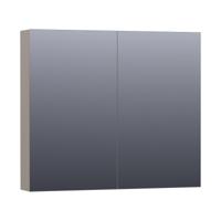 Brauer Impress Deluxe Spiegelkast - 80 cm - met interne en externe Verlichting - 2 Dubbelzijdige Spiegeldeuren - Mat Taupe - thumbnail