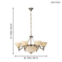 Eglo KroonluchterMarbella 9-lichts oudmessing - 85858 - thumbnail