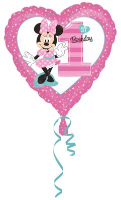 Folieballon 1st Birthday Minnie Mouse - 43 cm