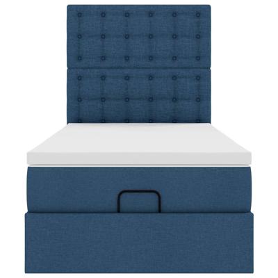 Bed met matras 90x200 cm stof blauw