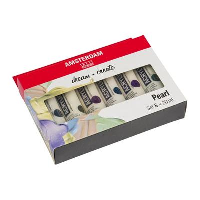 Bruynzeel Amsterdam standard series acrylverf parelmoer set 20ml, 6dlg.