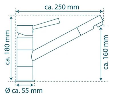 CORNWALL ééngreepsmengkraan keuken, chroom kraan met draaibare uitloop en draaibereik 150° keramische schijven geluidsarme, verwisselbare 35 mm-cartouche flexibele metalen aansluitslangen volg
