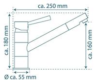 CORNWALL ééngreepsmengkraan keuken, chroom kraan met draaibare uitloop en draaibereik 150° keramische schijven geluidsarme, verwisselbare 35 mm-cartouche flexibele metalen aansluitslangen volg - thumbnail