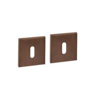 Intersteel sleutelrozetten vierkant verdekt 53x53x6mm - PVD brons - thumbnail