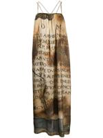 Uma Wang graphic print maxi dress - Brown - thumbnail