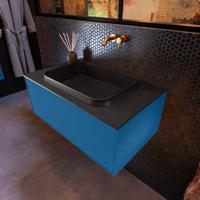 Badkamermeubelset Mondiaz Erin 80 cm met 1 Lade met RIDGE Wastafel Midden Urban Zonder Kraangaten Greeploos Mat Jeans - thumbnail