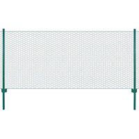VidaXL Draadgaashek met palen 25x0,75 m staal groen - thumbnail