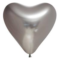 Hartjes Ballonnen Chrome Zilver (6st) - thumbnail