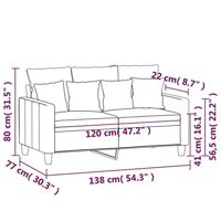 Tweezitsbank 120 cm stof wijnrood - thumbnail