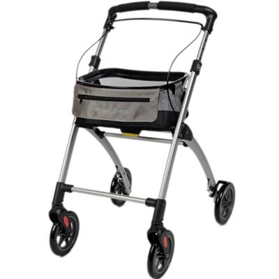 Wheelz Ahead Indoor rollator (5,7 kg) | Binnen rollator | Met dienblad en opbergnetje | Brons/Bruin | WARO004