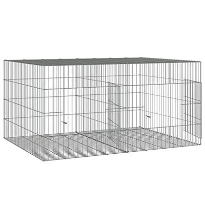 Konijnenkooi met 2 panelen 110x79x54 cm gegalvaniseerd ijzer - thumbnail