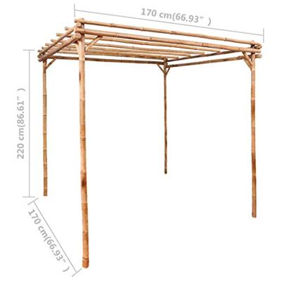 Pergola 170x170x220 cm bamboe - thumbnail