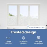 VidaXL Raamfolies 4 st mat bloemenpatroon pvc - thumbnail