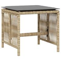 15-delige Tuinset met kussens poly rattan gemengd beige - thumbnail
