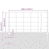VidaXL Hek met paal zilver 0,8 x 50 m staal - thumbnail