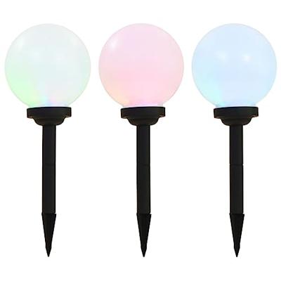 VidaXL Led-solarlampen rond 20 cm rgb 3 st
