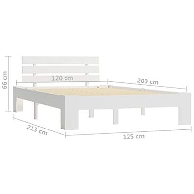 Bedframe massief grenenhout wit 120x200 cm Bedframe massief grenenhout wit 120x200 cm