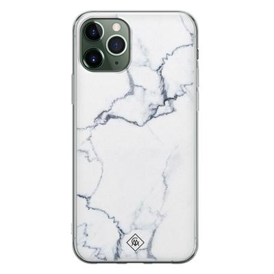 iPhone 11 Pro Max siliconen hoesje - Marmer grijs