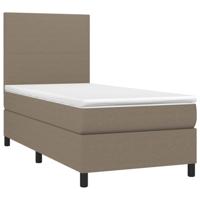 Boxspring met matras en LED stof taupe 90x190 cm - thumbnail