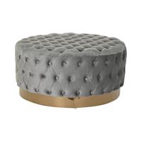 Voetensteun DKD Home Decor Grijs Polyester Hout MDF (78 x 78 x 40 cm) - thumbnail