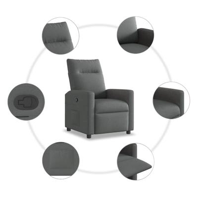 Massagestoel verstelbaar stof donkergrijs - thumbnail