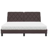 Bed met matras stof donkerbruin 180x200 cm - thumbnail