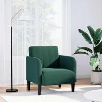 Fauteuil met armleuningen 54 cm fluweel donkergroen - thumbnail