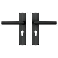 AXA Binnendeurbeslag op schild Curve Klik kruk Milan PC55 Zwart - thumbnail