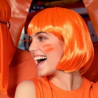 Pruik bobline new look oranje - thumbnail