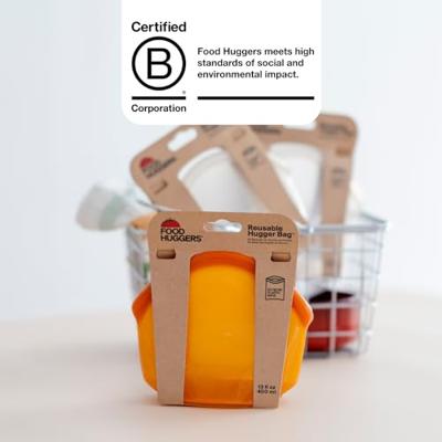 Food Huggers Herbruikbare bewaarzak - 900ml - amber - thumbnail
