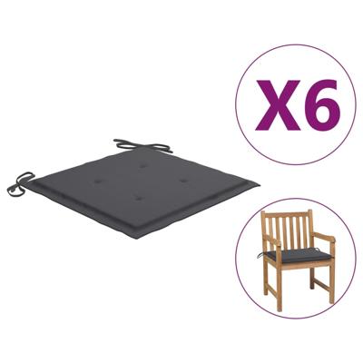 VidaXL Tuinstoelkussens 6 st 50x50x4 cm oxford stof antracietkleurig VidaXL Tuinstoelkussens 6 st 50x50x4 cm oxford stof antracietkleurig