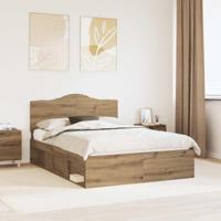 Bedframe Ambachtelijk eiken 140 x 190 cm Massief grenenhout - thumbnail