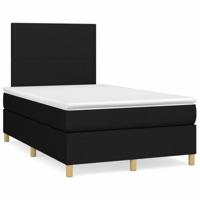 Boxspring met matras stof zwart 120x200 cm - thumbnail