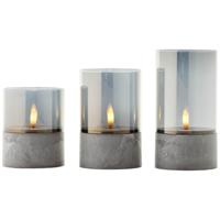 Brilliant Set van 3 tafellampjesBougie smoke glas - G92635A93 - thumbnail