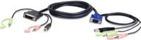 ATEN KVM Aansluitkabel [1x VGA-stekker, USB-A 2.0 stekker, Jackplug male 3,5 mm - 1x USB 2.0 bus B, Jackplug male 3,5 mm, DVI-stekker 18+5-polig] 3.00 m Zwart - thumbnail
