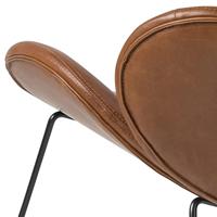 Bendt Fauteuil 'Ida' PU-leder, kleur zwart / cognac - thumbnail