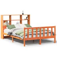 Bed met boekenkast zonder matras hout wasbruin 160x200 cm - thumbnail