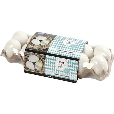 Creativ Company Kunststof eieren in eierdoos 6cm - 12st.