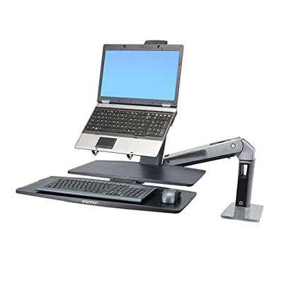 Ergotron WorkFit-A Tafelbeugel voor monitor Aantal monteerbare displays: 1 Display(s) 25,4 cm (10) - 61 cm (24) Zwart, Aluminium (gepolijst) In hoogte