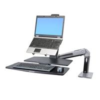 Ergotron WorkFit-A Monitor-tafelbeugel 1-voudig 25,4 cm (10) - 61 cm (24) Zwart, Aluminium (gepolijst) In hoogte verstelbaar, Toetsenbordhouder, Kantelbaar, - thumbnail