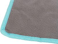 TRIXIE FLEECE DEKEN UITLOOPRUIMTES EN KNAAGDIERKOOI GRIJS / TURQUOISE 140X100 CM - thumbnail