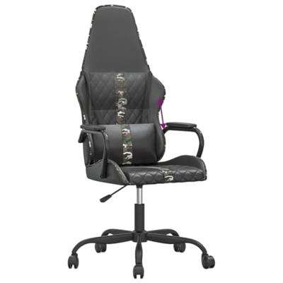 Gamestoel kunstleer zwart en camouflage